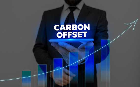 Carbon Retirement | Offset Man Holding Tray Illustration