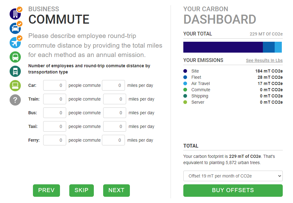 Corporate Carbon Footprint Calculated | Business Commute Carbon Illustration