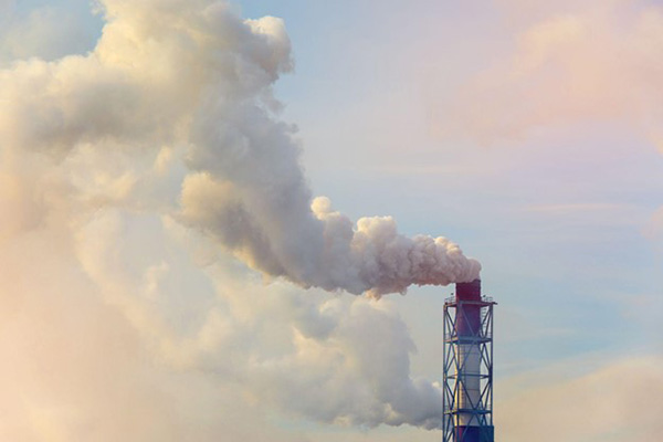 Carbon Pollution Being Emitted from Factory